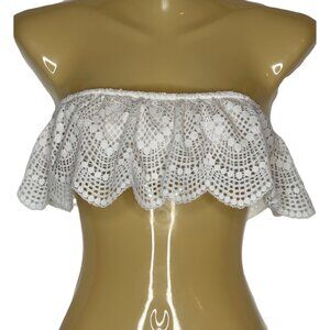 Victoria's Secret Lace Flounce Bandeau Braletet White Size S